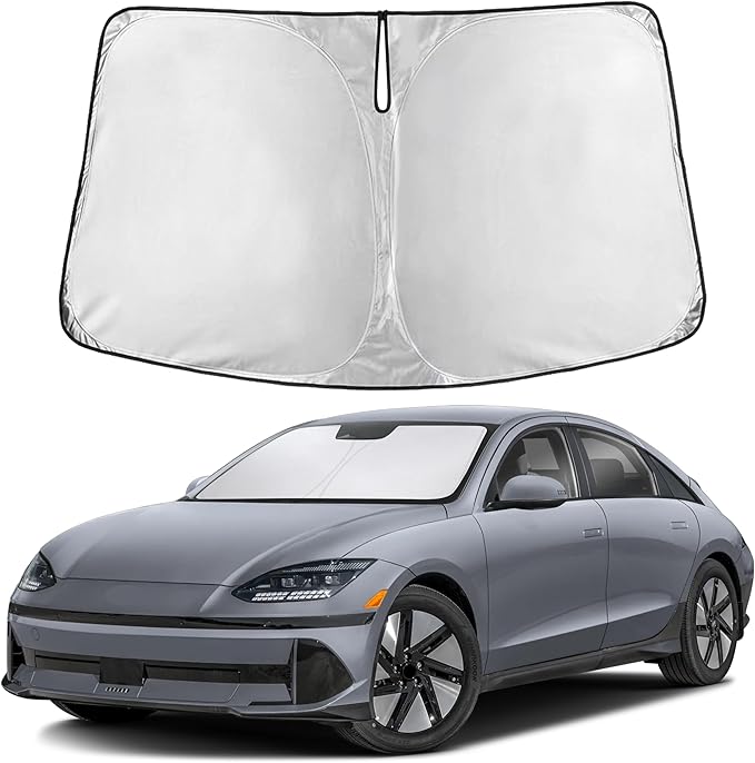 EcoNour Windshield Sunshade Compatible for Hyundai Ioniq6 2023 2024 2025, Sun Visor for Front Windshield & Window Sun Shade Cover, UV Heat Blocker & Protector, Car Accessories