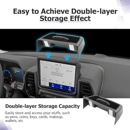 LUWU 2024 Bronco Sport Dashboard Storage Tray Compatible with Ford Bronco Sport 2021-2024 Accessories Center Console Display Box Hidden Organizer Tray Behind Screen (Only Fit for 8-inch Screen)