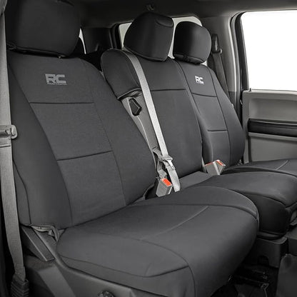 Rough Country Neoprene Front Seat Cover for Ford F-150, Lightning, F-250 & F-350 (2015-2026) Crew Cab w/Front Bench Seat