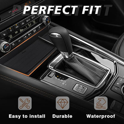 Muslogy Center Console Front Organizer Compatible with Mazda CX5 CX-5 Accessories 2022-2025 Tray Storage Coin Holder Gear Shifter Front Storage Inserts Organizer Armrest Box Secondary Accessories