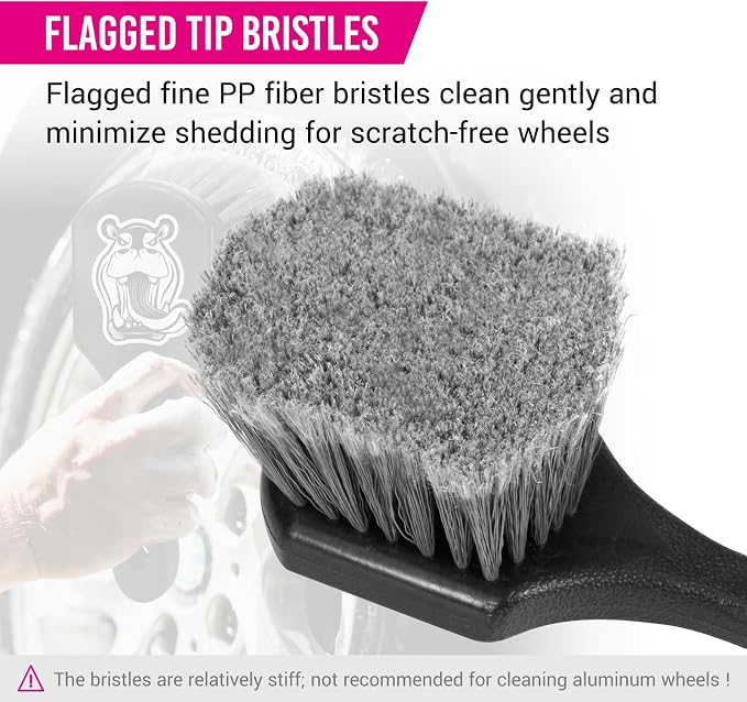 H.O.W Tire Cleaning Brush,Wheelie All Exterior Surface and Wheel Brush (Safe for Cars, Trucks, SUVs, RVs, Motorcycles, & More)