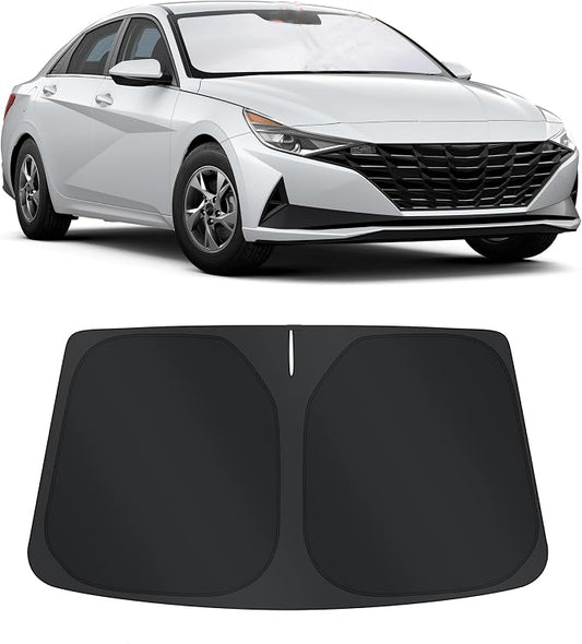 TINGLU Sun Shade for Hyundai Elantra 2021-2024 2025 2026 Accessories Windshield Sun Shade Window Shade UV Rays Protection Sun Visor Cover with Steering Wheel Sunshade Storage Bag