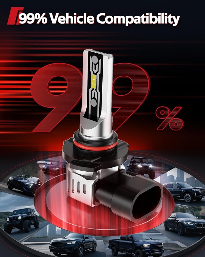 Torchbeam H13/H10 LED Bulbs Combo, 75000LM 6500K Bright White, 1:1 OEM Fit with Enhanced Dual Cooling, Fits Ford F150 2004-2014, F250/F350 2005-2020, Dodge Dakota 2005-2009, Pack of 4