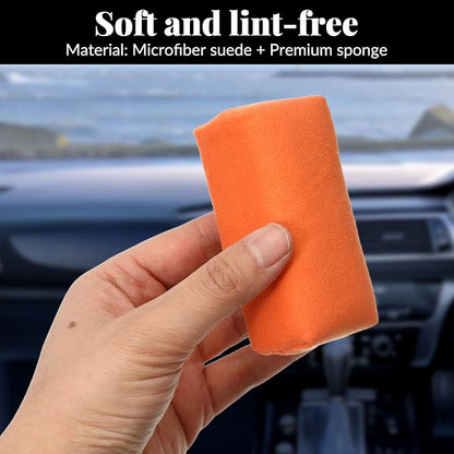 Suede Microfiber Applicator Pad, Car Detailing Suede Sponge Applicator Ceramic Coating Sponge Pad Multi-Purpose Wax Applicators Pads for Car Applying Wax Sealants Other Conditioners (6PCS)