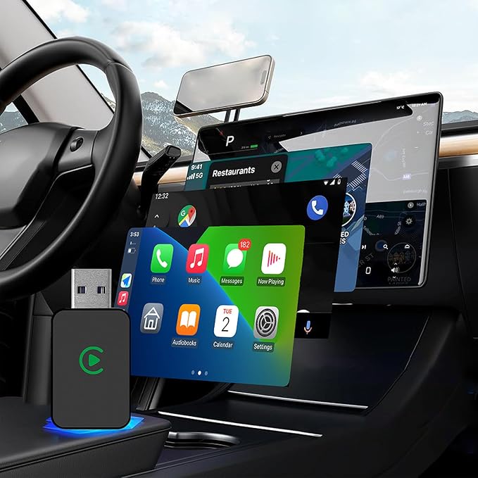 2 in 1 Adapter Dongle for Carplay Wired to Wireless USB Plug and Play for Android Auto Adapter iOS for Android