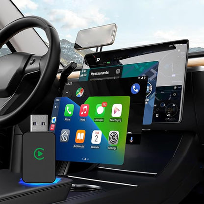 2 in 1 Adapter Dongle for Carplay Wired to Wireless USB Plug and Play for Android Auto Adapter iOS for Android