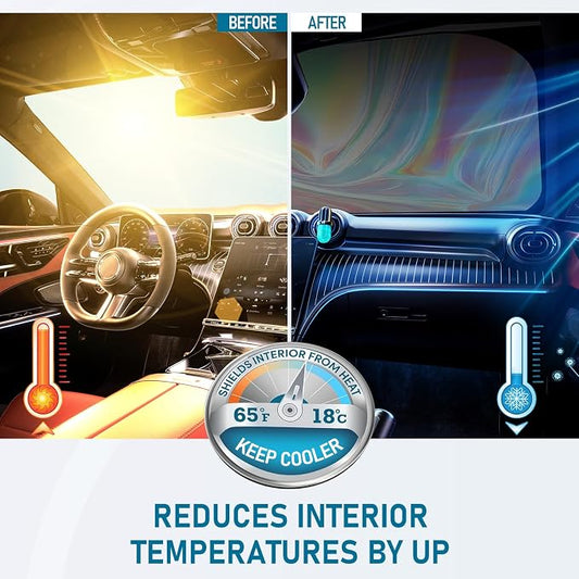 Car Windshield Sun Shade, Folding Car Shades for Front Windows UV Rays Sun Cover Shade, Keeps Your Vehicle Cool