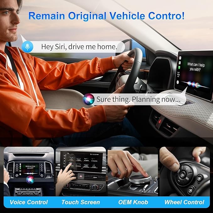 Ai Magic Box for Streaming Netflix/YouTube/TikTok, Wireless CarPlay Adapter Dongle Support TF Card for OEM Wired Car Play & Android Auto Cars Ai Box Carplay