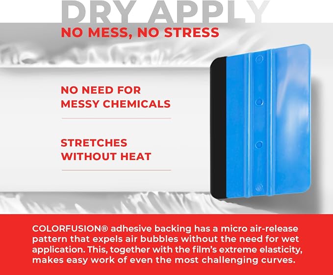 ColorFusion PPF by VViViD, Gloss Polar White Dry Apply PPF Vinyl Car Wrap Roll 1.3ft x 5ft
