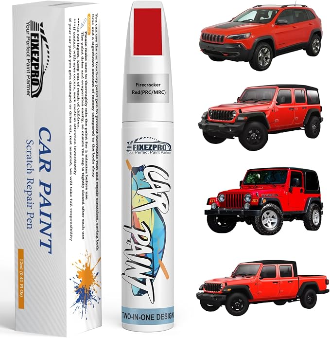 Firecracker Red(PRC/MRC) Touch Up Paint for Jeep, Car Paint Scratch Repair Remover Pen Color Exact Match, Quick and Easy Fix Automotive Chips and Nicks Scuff