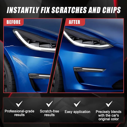 Touch Up Paint for Cars (Deep Blue Metallic PPSB), Compatible with Tesla Model Y/3/X/S, 0.4 fl oz Color Accurate 2-in-1 Car Paint Scratch Repair Pen, Easy to Use, Fast-Drying, Long-Lasting