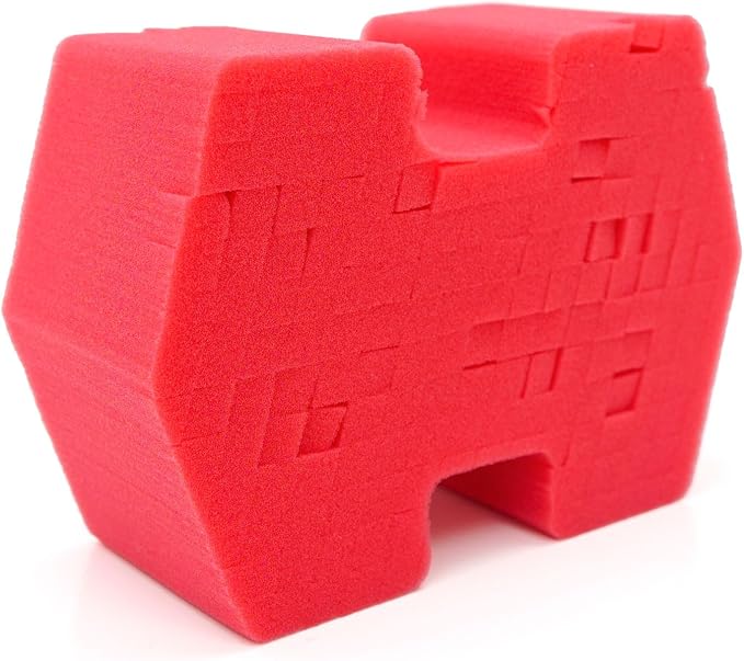 Optimum Big Red Sponge 2.0 Better Grip and Access Tight Spaces - Safe for All Paint Types, Use for Rinseless Car Wash and Car Wash Soap, Made in USA