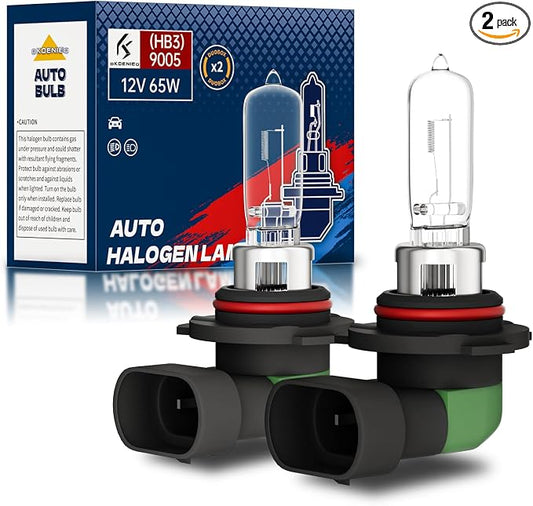 9005 HB3 Halogen Headlight Bulb, 12V 55W Standard Halogen Light Bulb, 3800K, 4000 Lumens, High Brightness Headlight Bulb, Head Light Bulbs for Car,Headlight Bulbs High and Low Beam, Pack of 2