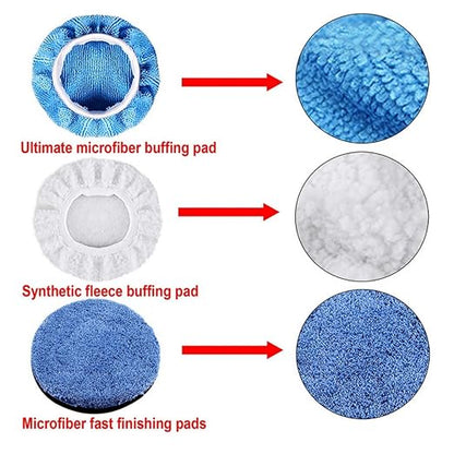 13PCS Buffing Pads 7 Inch Car Polishing Pads Kit Car Foam Sponge Pads Wool Bonnet Pads Auto Body Repair Pad for Waxing Buffing Sealing Glaze (7 Inch 13PCS)