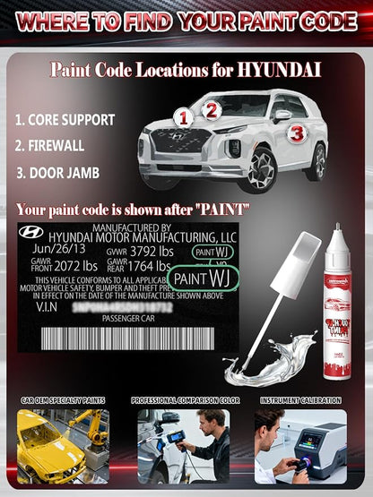 A5G Amazon Gray Car Touch Up Paint for Hyundai, Color Accurate Two-In-One Car Paint Scratch Repair Pen, Professional Scratch Remover for Vehicles Chips and Nicks Scuff