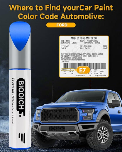 Touch Up Paint Pen Exact Color Match Car Chip and Scratch Repair (for Ford, Velocity Blue Metallic(E7))
