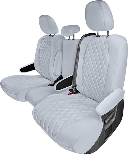 FH Group Custom Fit Car Seat Covers Specifically Made for Toyota Sienna 2011-2020, Car Seat Cover 2nd Row Set, 8 Seater Automotive Seat Covers in Solid Gray Neoprene, Waterproof and Washable