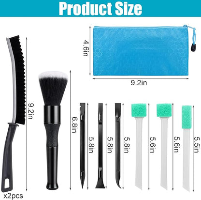 XANGNIER Car Detailing Kit Interior,Car Cleaning Interior Cleaner Brush Kit Tool,Car Care Detail & Clean Supplies Accessories Kits,Suitable for Auto,SUV,Truck,Sedan,Dashboard,Panel,10 Pcs Tools Sets
