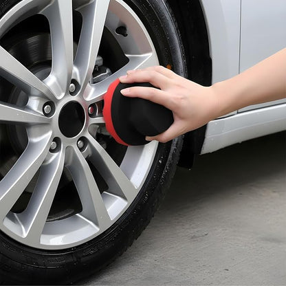 2 PCS Tire Shine Applicator Pad Large Hex Grip Tire Dressing Applicator Reusable Car Detailing Foam Sponge Polishing Tool Wave Contoured Car Cleaning Supplies for Rubber Vinyl & Plastic Trim
