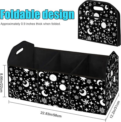 Moon Star 50L Waterproof Polyester Trunk Organizer Car Storage MultiCompartment Large Capacity Poket