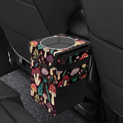 Car Trash Can – Multi-Purpose, Lightweight and Portable with Durable Water-Resistant Coating, No Installation Required, Practical and Ample Capacity, Variety of Colors.Mushroom