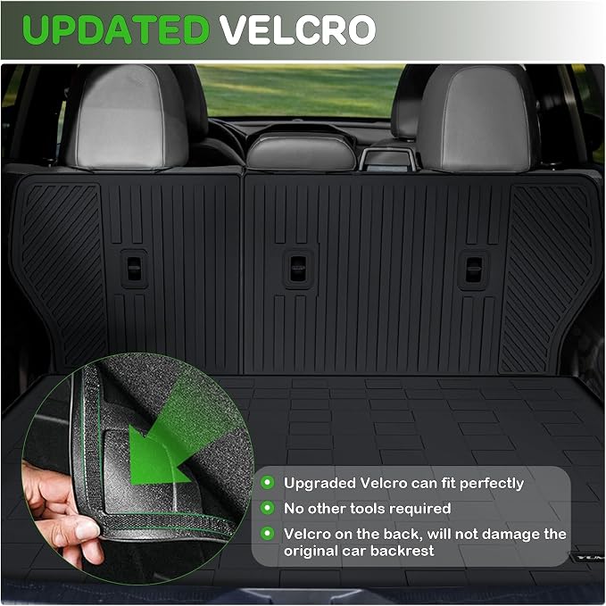 Floor Mats for 2021-2023 Hyundai Santa Fe Gas Upgrade Trunk Mat with Backrest Mat All Weather TPE Floor Liners Fit for Santa Fe Anti-Slip Full Set Car Accessories(Not for Hybrid)