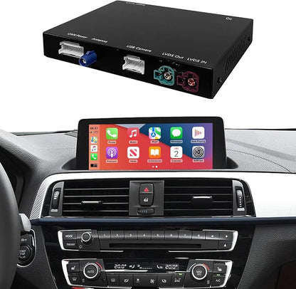 Wireless CarPlay Retrofit Kit Decoder Compatible with BMW 1/2/3/4/5/6/7/M3/M4/M5/X1/X2/X3/X4/X5/X6 (2017–2020), for EVO ID5 & ID6 System, Supports Android Auto, Mirror Link, Reverse Camera