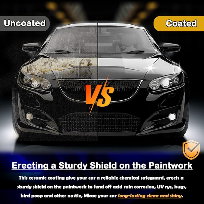 Quick Effect Coating Agent for Car - Hydrophobic Ceramic Coating Spray for Car with UV Protection, Water Beading Paint Protection, Deep Gloss Shine, Long Lasting Polish Spray Wax - 120ml