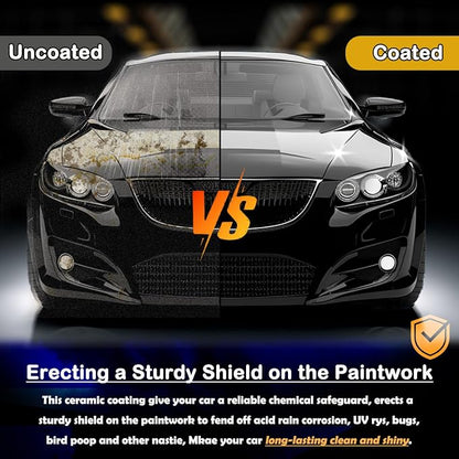 Quick Effect Coating Agent for Car - Hydrophobic Ceramic Coating Spray for Car with UV Protection, Water Beading Paint Protection, Deep Gloss Shine, Long Lasting Polish Spray Wax - 120ml