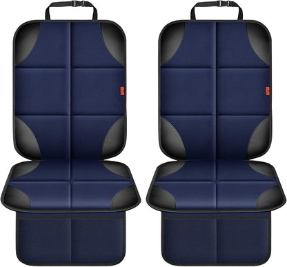 XHYANG Car Seat Protector 1 Pack Car Seat Cushion Mat Thickest Padding,Waterproof 600D Fabric Car Seat Covers for Non-Slip Backing Mesh Pockets for Baby and Pet (Blue, 2 Pcs)