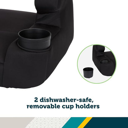 Safety 1st Comfort Ride Lite Booster Car Seat, 2-Pack, Lightweight Backless Booster Seat, Machine Washable, Dishwasher Safe Cup Holders, USA-Made, Fits Kids 40-100 lbs, 43.4-57", Black