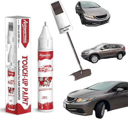 YR-578M Urban Titanium Metallic Car Touch Up Paint for Honda, Color Accurate Two-In-One Car Paint Scratch Repair Pen, Professional Scratch Remover for Vehicles Chips and Nicks Scuff