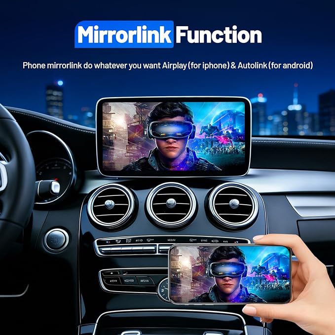 Wireless Carplay Retrofit Kit Decoder Module for Mercedes Benz NTG4.5/4.7 B/C/E/GLK/ML/CLA/GLA/CLS/SLK 2012-2015,AUX Required, Support Wireless Android Auto, Reverse Camera, Original Car OEM Control