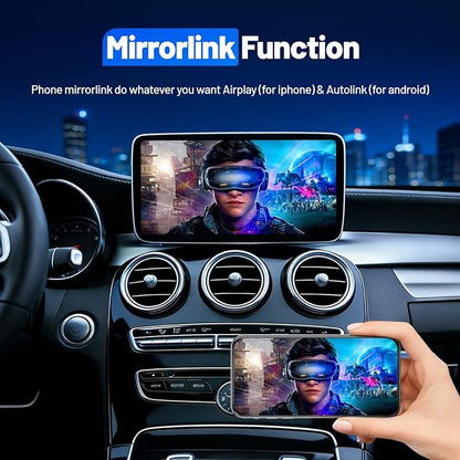 Wireless Carplay Retrofit Kit Decoder Module for Mercedes Benz NTG4.5/4.7 B/C/E/GLK/ML/CLA/GLA/CLS/SLK 2012-2015,AUX Required, Support Wireless Android Auto, Reverse Camera, Original Car OEM Control
