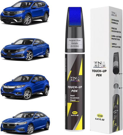 XNA Aegean Blue Metallic(B-593M) for Honda Touch Up Paint, Car Scratch Remover for Nicks and Chips Repair, 2-In-1 Quick & Easy Fix Car Scratch Repair Kit with Exact Color-Matched