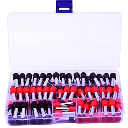 6 Gauge Wire Ferrule Connectors for 6 Awg Wire Automotive Power/Ground, Battery Cable, Car Audio, RV, Amp, CCA, 6ga Automotive Wire, Amp Kit, Battery Cables, Wiring Kit, (Red + Black Box of 90)