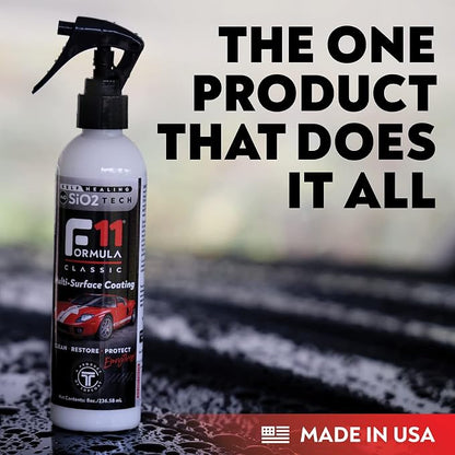 TopCoat F11 Polish & Sealer for Cars, Bikes and More – Water-Based Alternative to Ceramic Wax - 8 oz F11 Kit with Travel Bottle and 2 Microfiber Towels