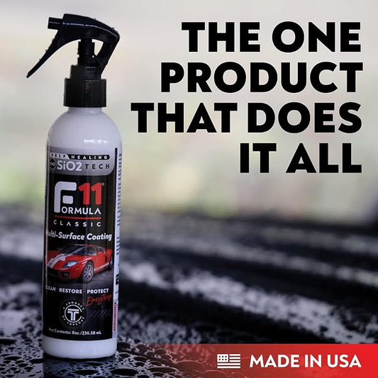 TopCoat F11 Polish & Sealer for Cars, Bikes and More – Water-Based Alternative to Ceramic Wax - 8 oz F11 Kit with Travel Bottle and 2 Microfiber Towels