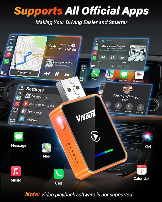 2 in 1 Wireless CarPlay and Android Auto Adapter, One-tap Switch for iPhone & Android, 3s Fast Auto-Connect, Converts Wired to Wireless, Plug & Play for iOS 12+, Cars 2016+