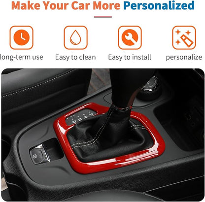 JeCar 9pcs Set Red Interior Trim Kit for 2014-2018 Jeep Cherokee Interior Accessories