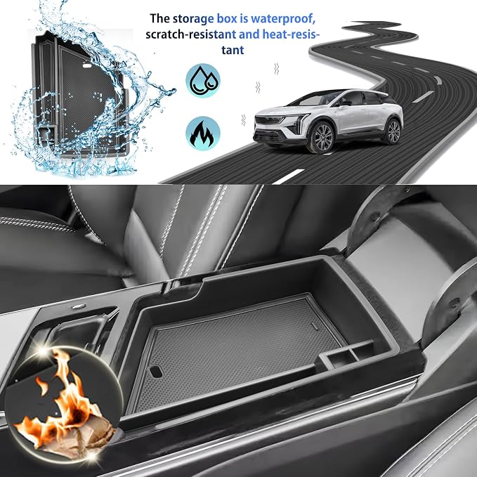 SHAOHAO 3 Pcs for 2025 2026 Cadillac Lyriq Center Console Organizer Tray for 2023-2025 2026 Cadillac Lyriq Accessories (Sport/Tech/Luxury) Console Organizer & Lower Organizer & Cup Holder Easy Removal