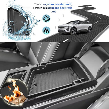 SHAOHAO 3 Pcs for 2025 2026 Cadillac Lyriq Center Console Organizer Tray for 2023-2025 2026 Cadillac Lyriq Accessories (Sport/Tech/Luxury) Console Organizer & Lower Organizer & Cup Holder Easy Removal