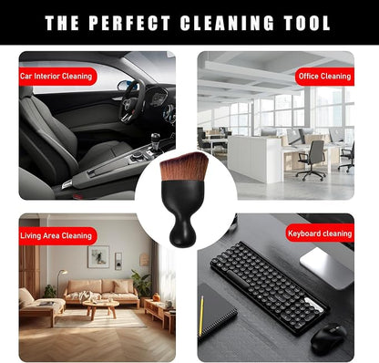 Dickno 2PCS Car Interior Dust Brush, Soft Scratch Free Auto Detailing Brushes, Universal Vehicle Interior Cleaning Tool for Automotive Dashboard, Air Vents, Leather (Dark Brown)