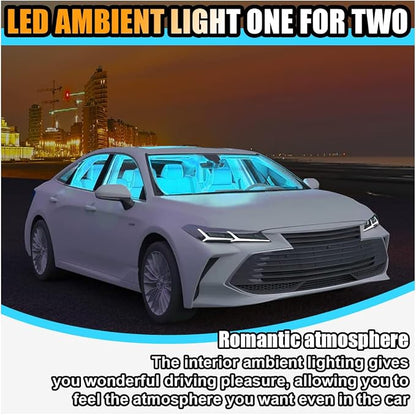 Universal Car LED Strip Light, USB Port Auto Interior Decorative Lamp, 12V Under Dash Ambient Night Light, 24 LEDs RGB Neon Interior Atmosphere Lights, LED Ambient Lights for Car SUV (Ice Blue, USB)