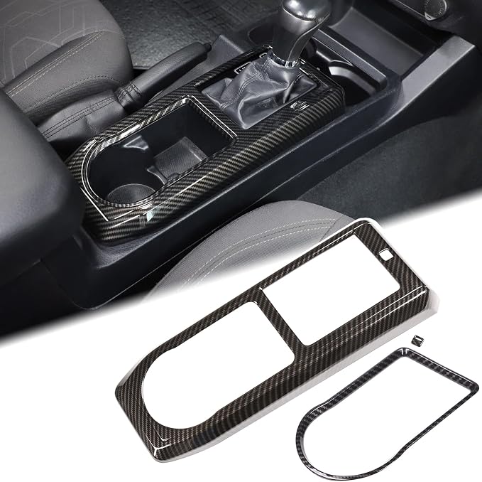 Aunginsy Car Gear Shift Panel Cover Cup Holder Trim Kit Compatible with Toyota Tacoma 2016-2023 Center Console Gear Shifter Cupholder Panel Decorative Frame Protection Ring ABS Interior Accessories
