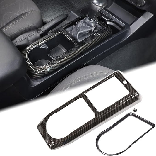 Aunginsy Car Gear Shift Panel Cover Cup Holder Trim Kit Compatible with Toyota Tacoma 2016-2023 Center Console Gear Shifter Cupholder Panel Decorative Frame Protection Ring ABS Interior Accessories