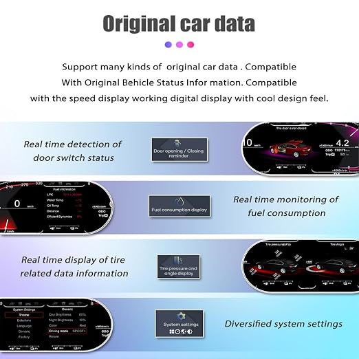 12.3 inch Digital Dash Instrument Cluster for BMW 5 Series E60 E61 525D 2003-09 Years, LCD Digital Panel Speedometer car Dashboard Replacement Digital Gauge Cluster-1