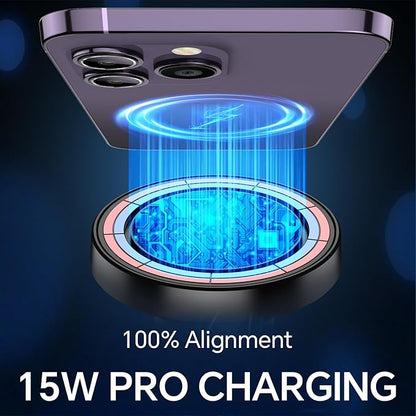 Coolpow for MagSafe Car Mount Charger【Ultra Magnet】Magnetic Phone Holders for Your Car Charger Magnetic Wireless Car Phone Holder Charger Car Accessories for Women Cell Phone Mount for iPhone 17 16 15