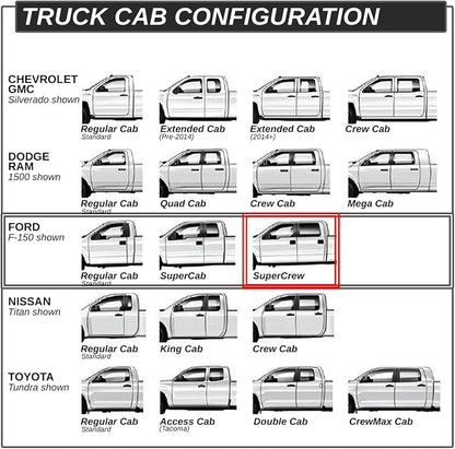 Auto Dynasty Oval Running Board Compatible with 2001 2002 2003 Ford F-150 Crew Cab, Stainless Steel Side Step Rail Nerf Bars, 5" Step Bars, Polished Chrome