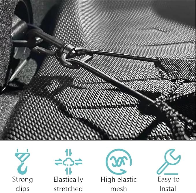 BestEvMod for Ioniq5 Cargo Mesh Net Accessories,Stretchable Trunk Organizer Cargo Net Elastic Mesh with Hooks Compatible with Hyundai Ioniq 5 2022-2026 Accessories